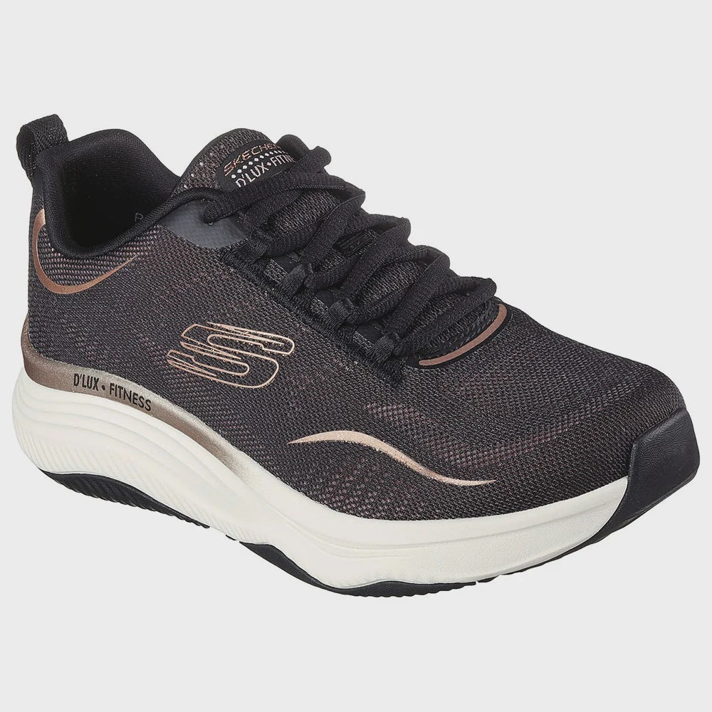 SKECHERS D'LUX FITNESS - PURE GLAM - 149837 - BKRG Flat Sole Shoes Gym