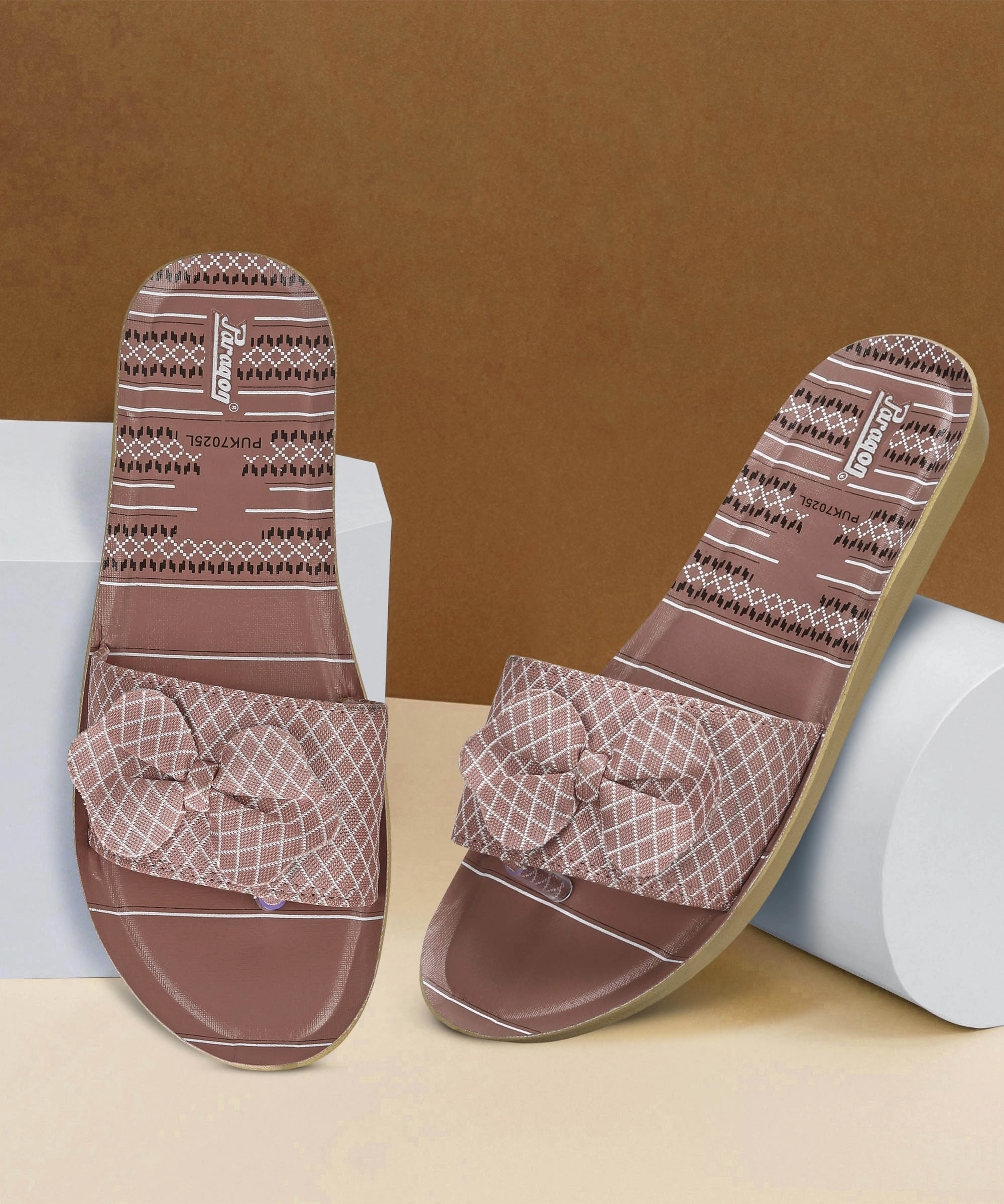 Slip On Logger Boots Paragon PUK7025L Womens Pink-Grey Sliders with Cushioned Sole for Everyday Use