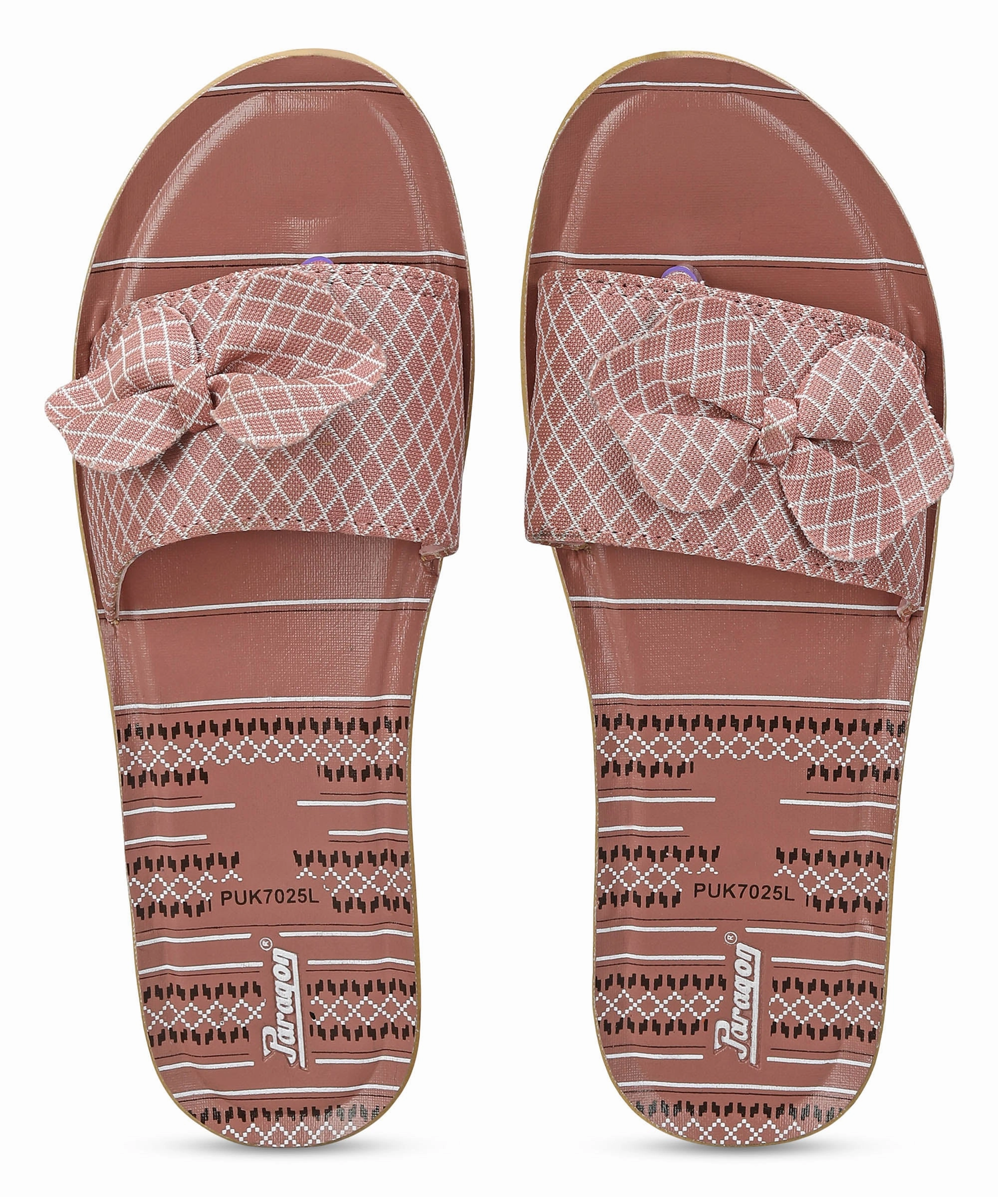 Paragon PUK7025L Womens Pink-Grey Sliders with Cushioned Sole for Everyday Use Slippers Slip On