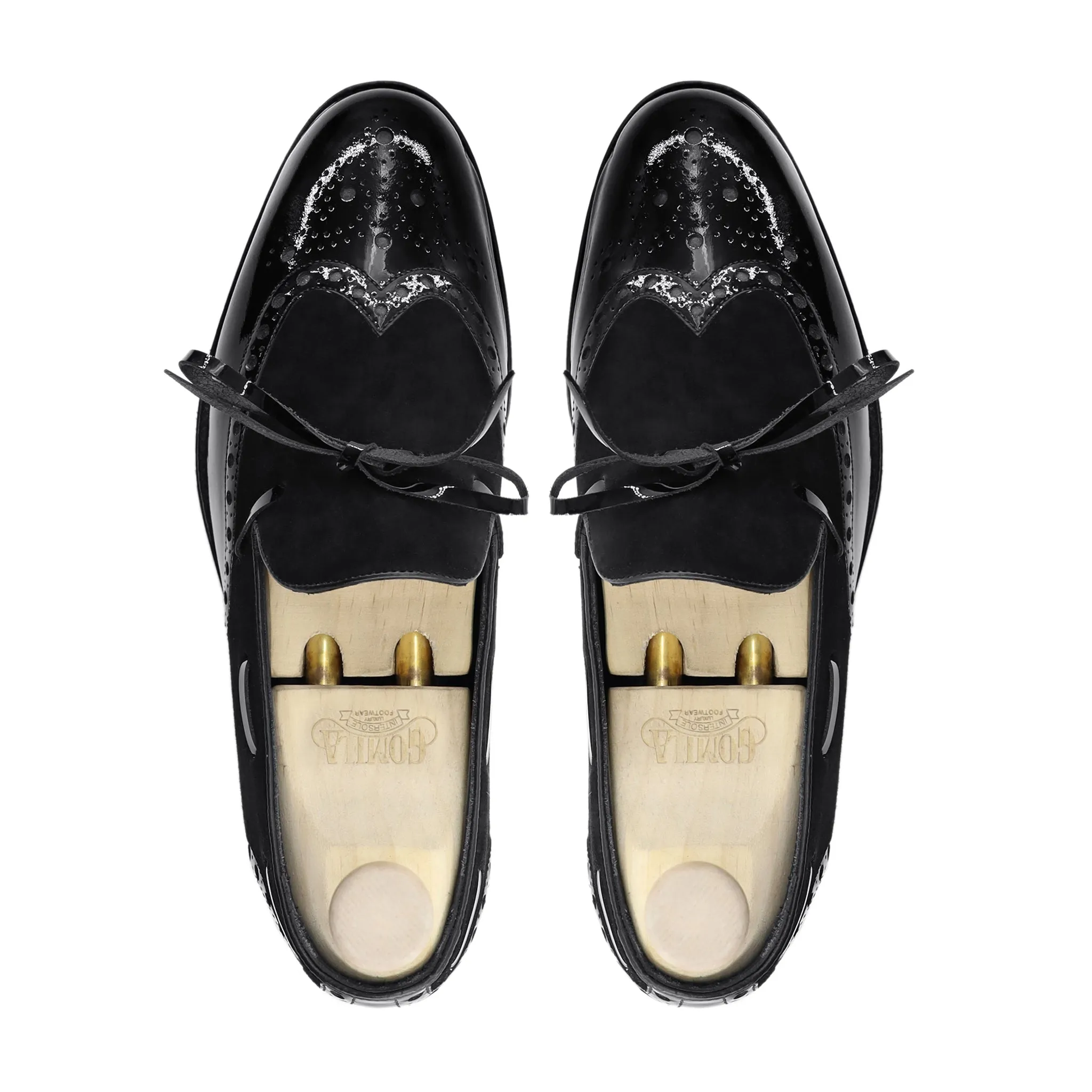 Styling Loafers Slick - Men's Black Patent Leather and Kid Suede Loafer