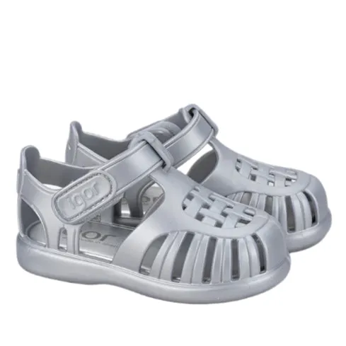 Salamander Sandals Igor Boy's And Girl's Tobby Metal Sandals - Plata
