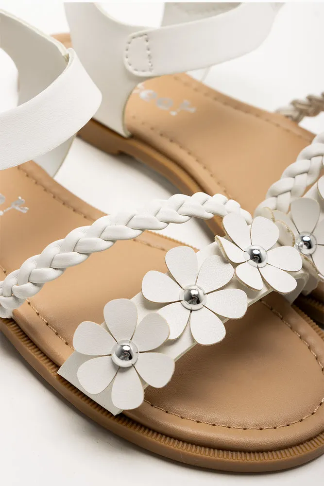 Braided Flower Sandals White Best Running Shoes For Marathons