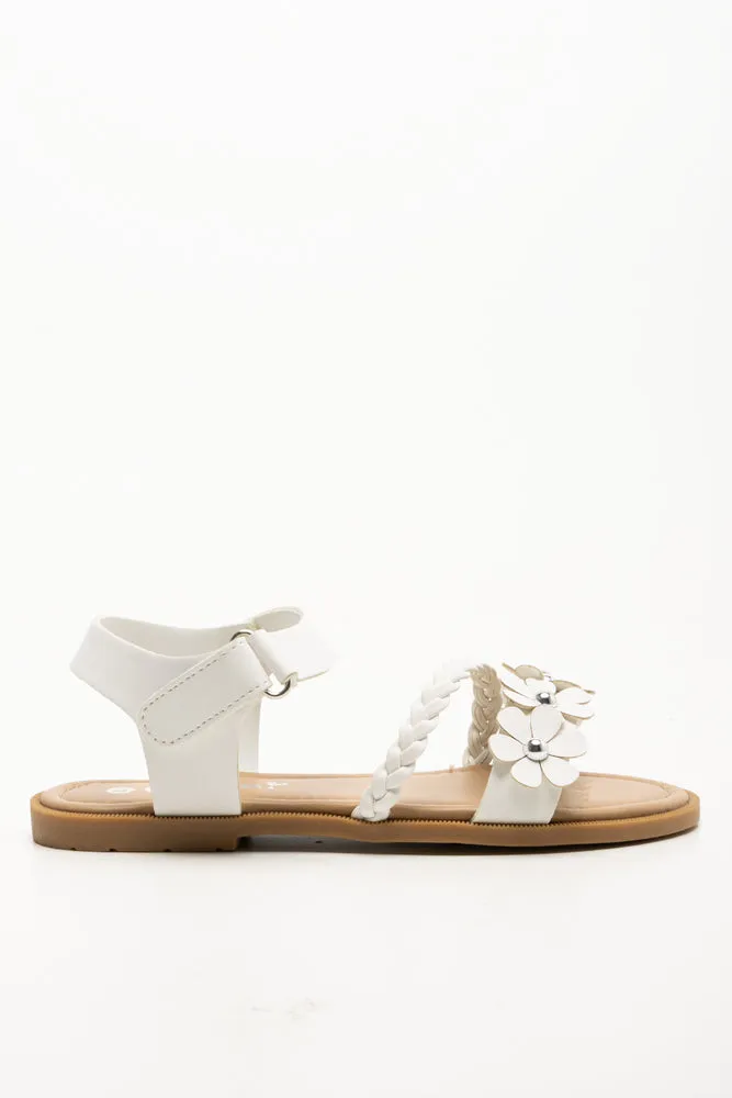 Braided Flower Sandals White Running On Treadmill Shoes