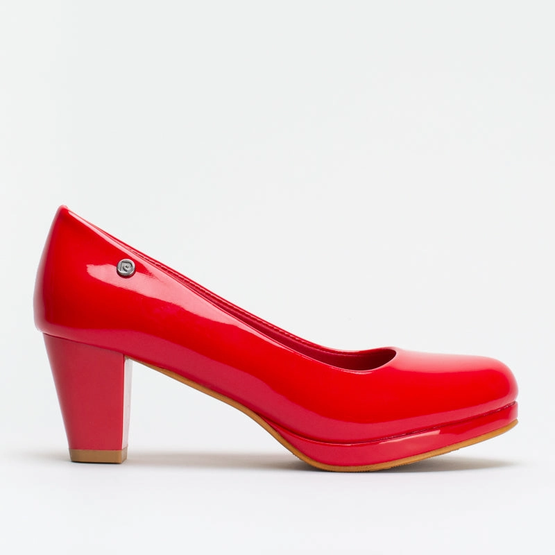 Pierre Cardin Patent Court Shoe Pointed Flat Leather Shoes