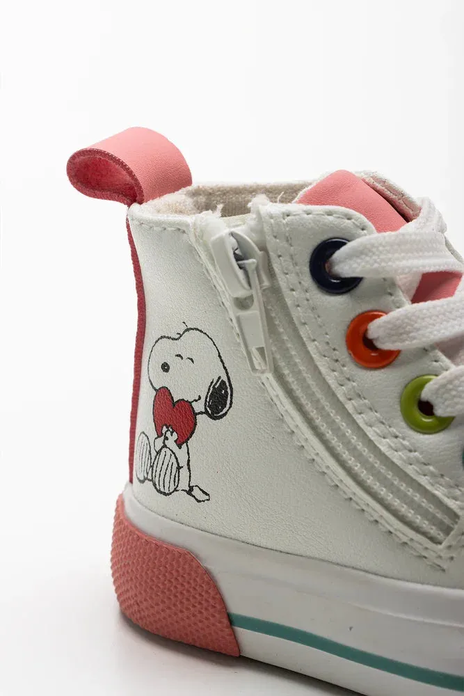 Snoopy High Top Sneaker White Running Shoes To Support Ankles