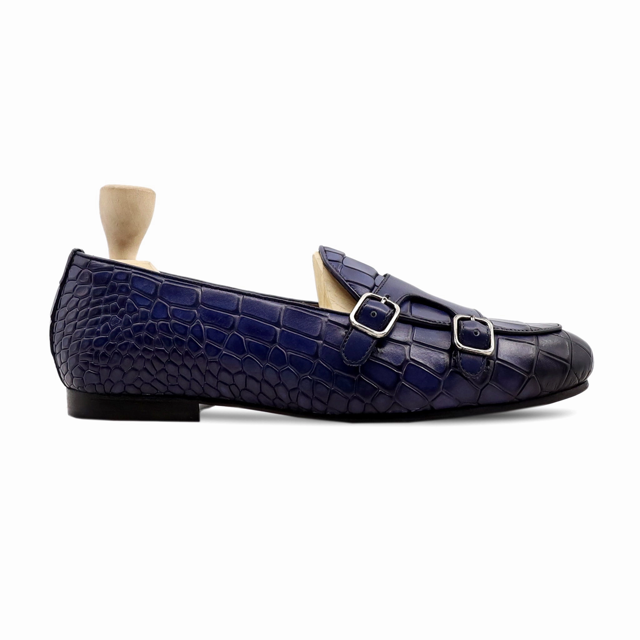 NULL Medellin - Men's Blue Calf Leather Double Monkstrap