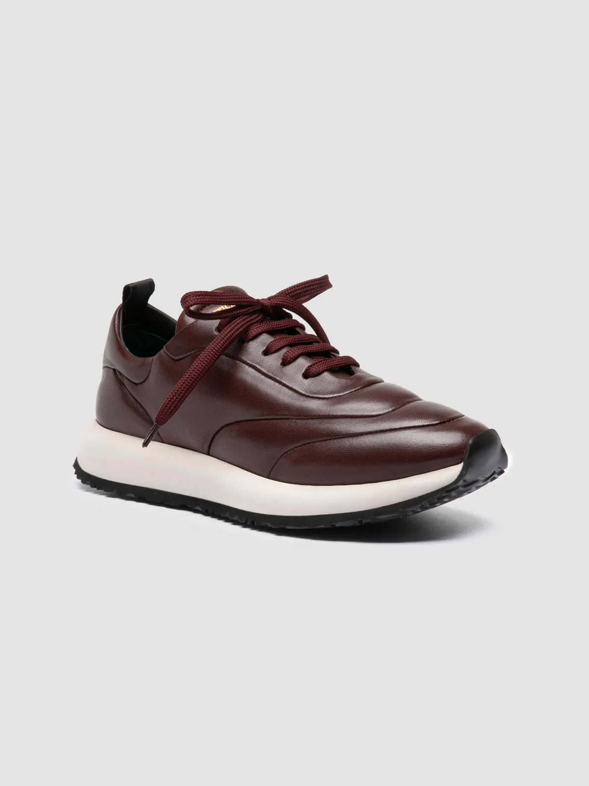SOLSTICE 101 - Burgundy Leather Sneakers Fcs Sneakers