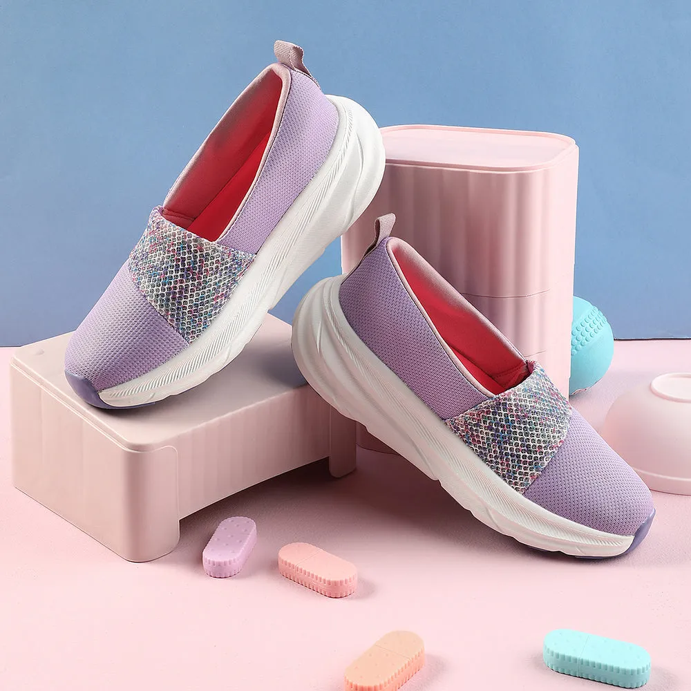 Leap7x Purple Sports Non Lacing Walking Shoes For Women CANBERRA1E By Liberty Aquatic Training Shoes