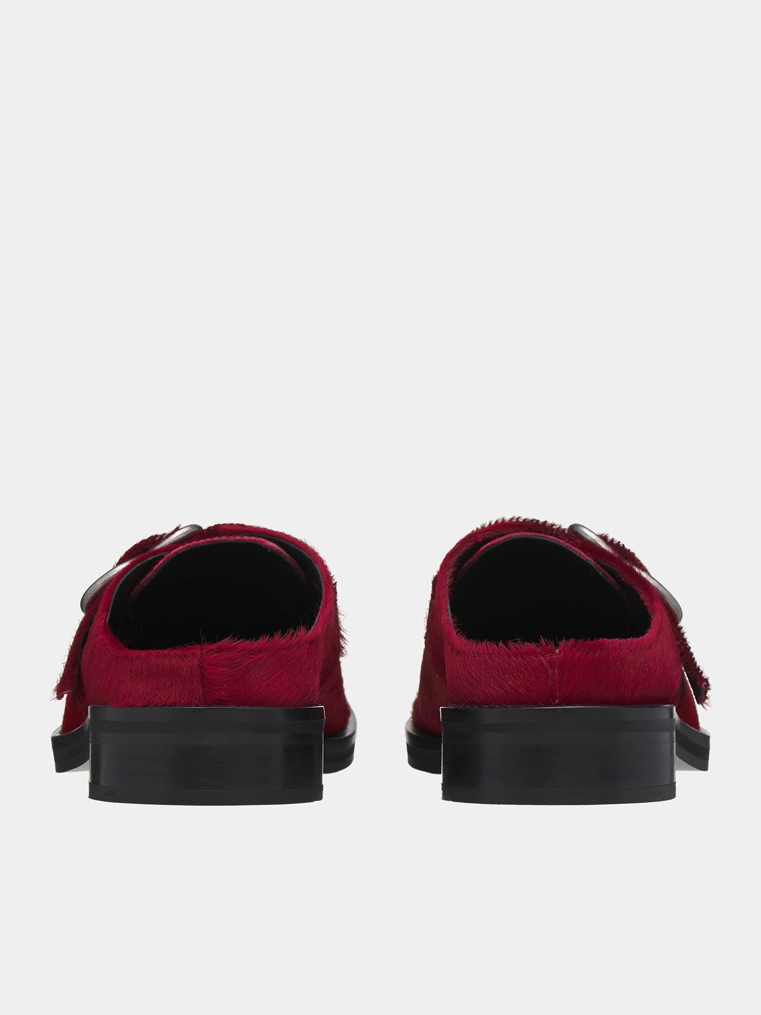 Square Toe Buckle Mules (1056LF03100M-RED) Loafers With A Bow