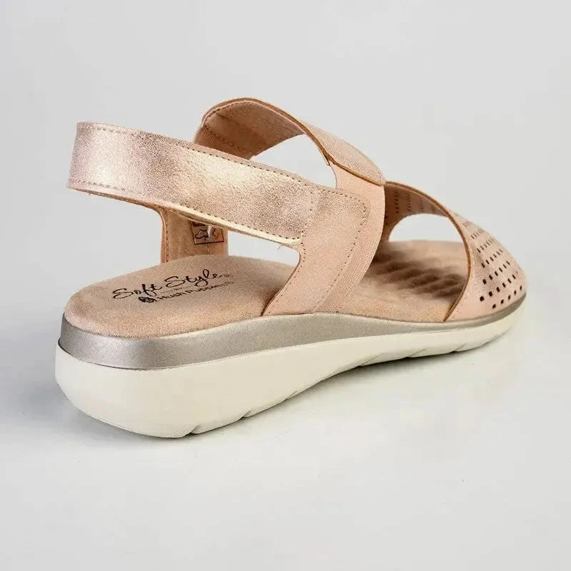 Soft Style by Hush Puppies Gina Strap Sandals - Rose Gold Shop Slip On Sneakers
