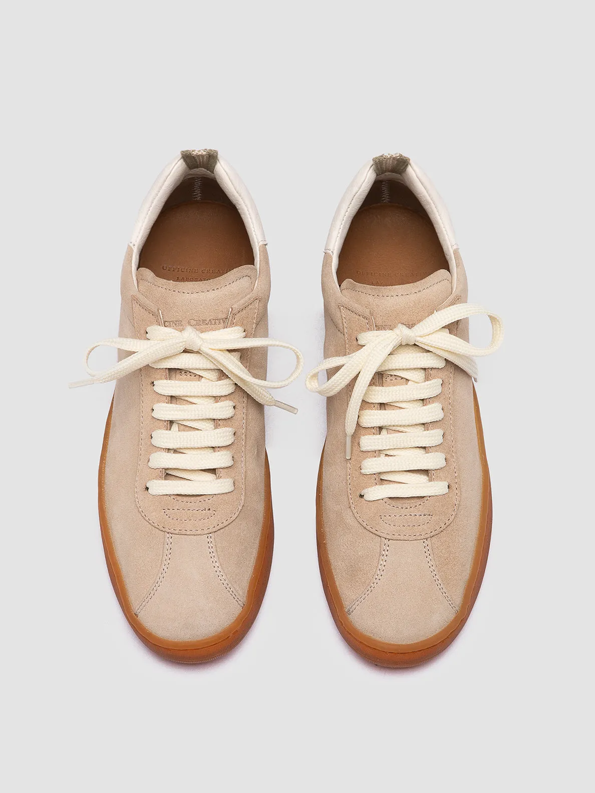 DESTINY 101 - Beige Leather and Suede Sneakers Wedding Dress With Sneakers