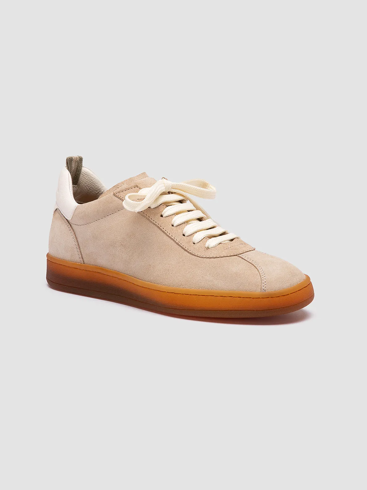Round Toe Sneakers DESTINY 101 - Beige Leather and Suede Sneakers