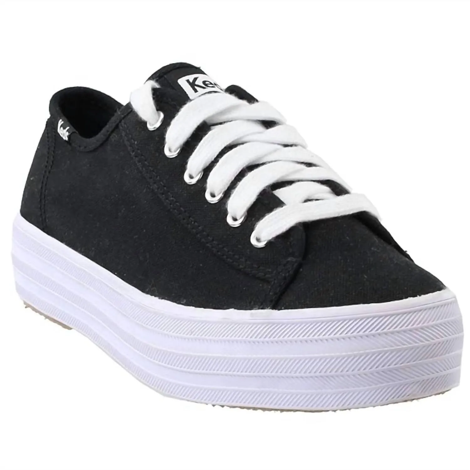 Wide Foot Sneakers Women Triple Kick Canvas Sneakers In Black/white