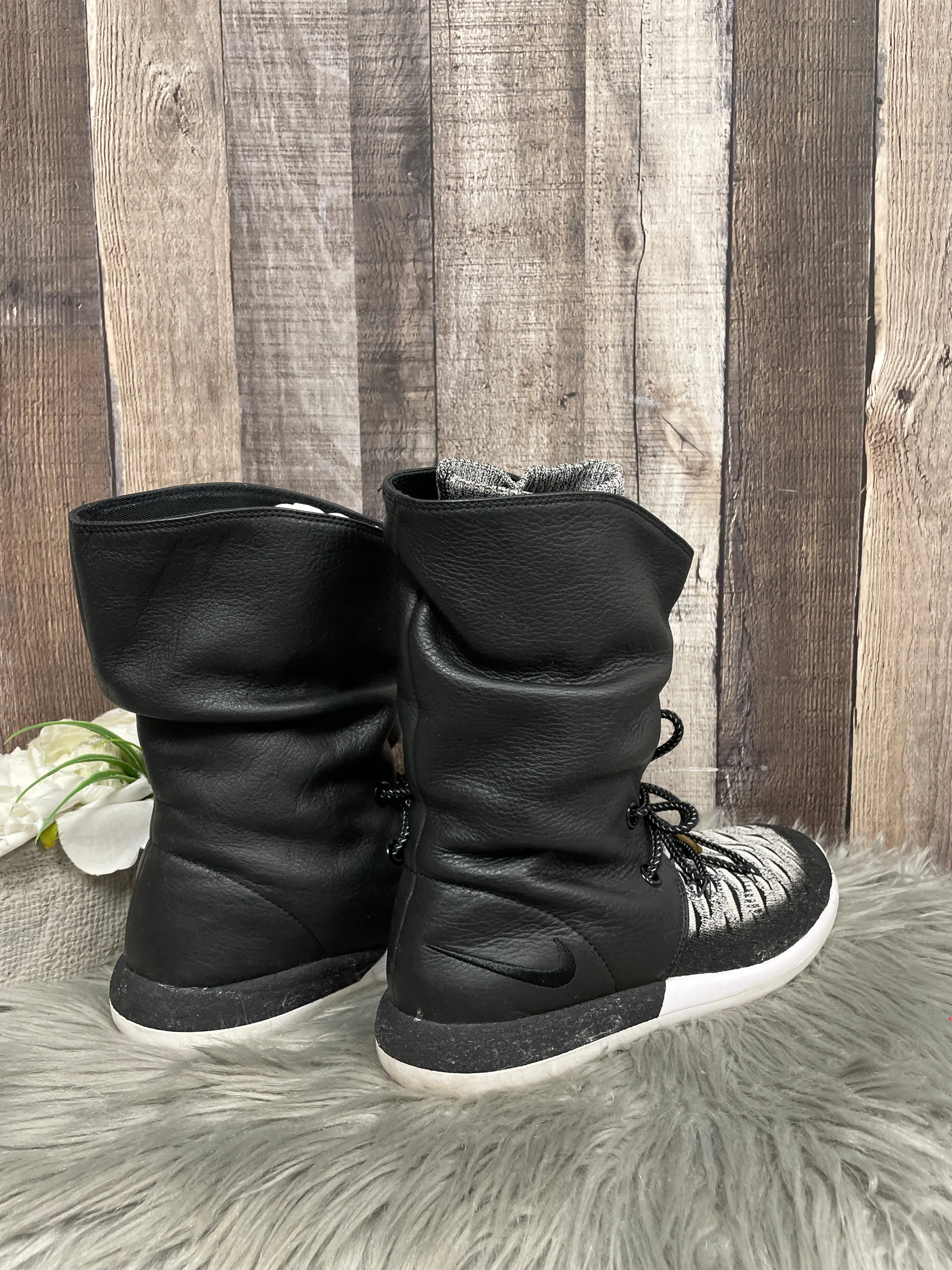 Boots Ankle Flats By Nike In Black & White, Size: 7.5 Design My Own Nike Shoes