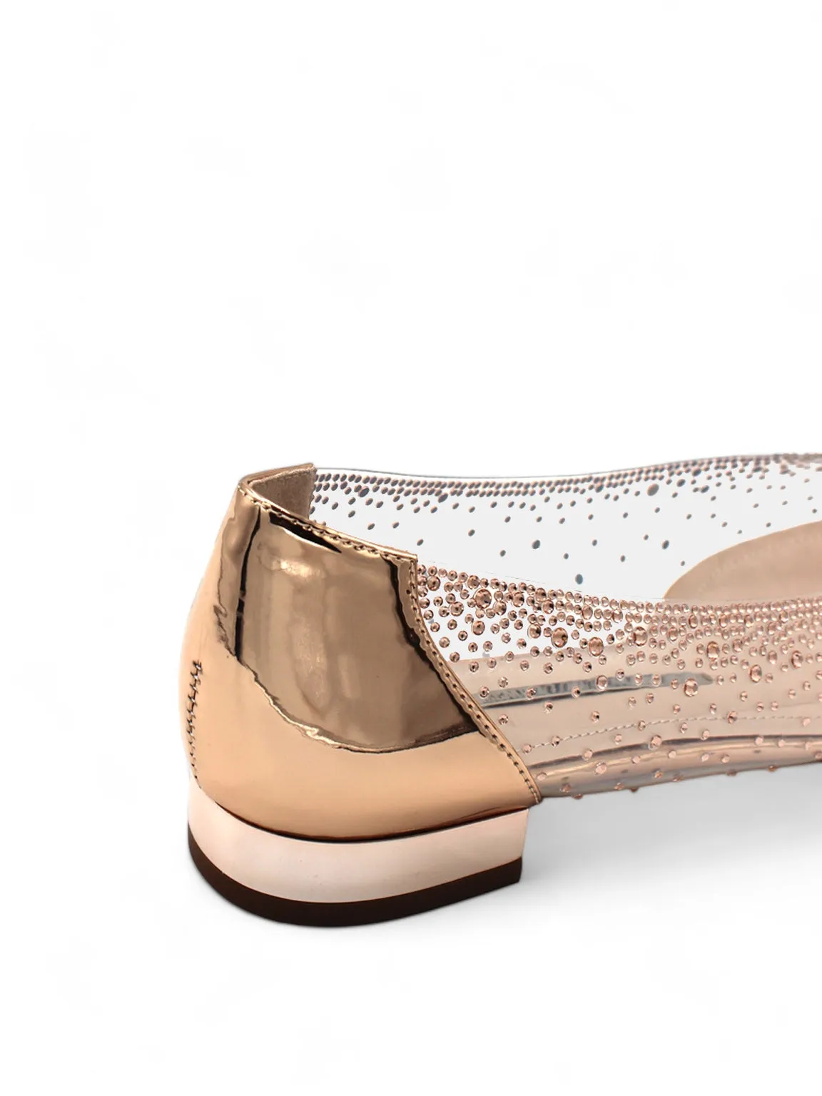 Starry Night Crystal Vinyl Ballerina Flats Dressy Flat Shoes Wide Width