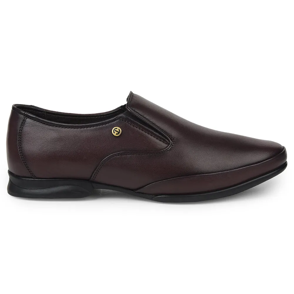 Navy Dress Uniform Shoes Healers Brown Formal Non Lacing Moccasins For Mens J757-03 By Liberty