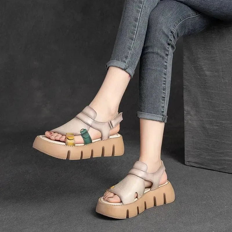Jeans And Sandals Block Heel Wedge Sandals