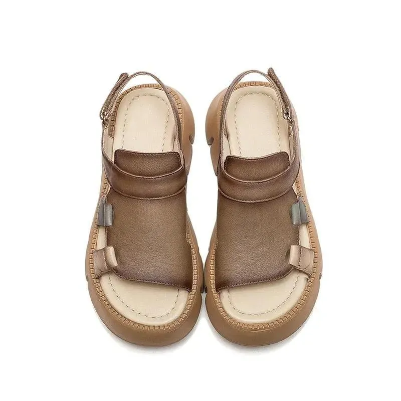 Block Heel Wedge Sandals Geta Sandals