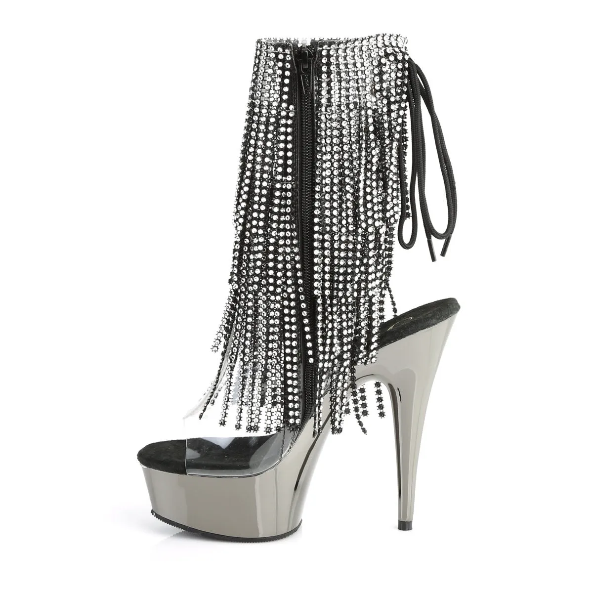 Tretorn Boots Pleaser DELIGHT-1017RSF Dark Pewter Chrome Fringe Ankle Boots