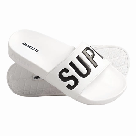 Superdry CORE Pool Slides "White" Top Rated Slip On Sneakers