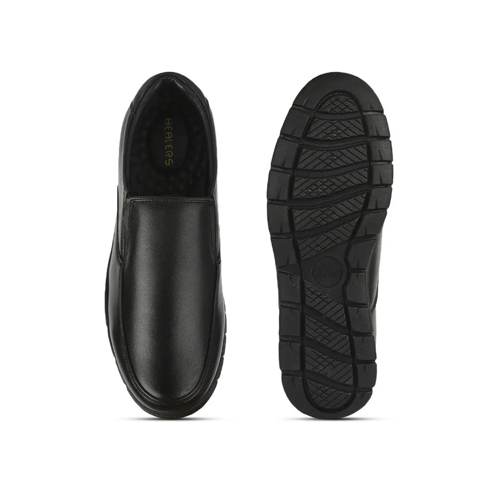 Healers Formal (Black) Non lacing Shoes For Men JPL-232 By Liberty High Heel Dress Shoes