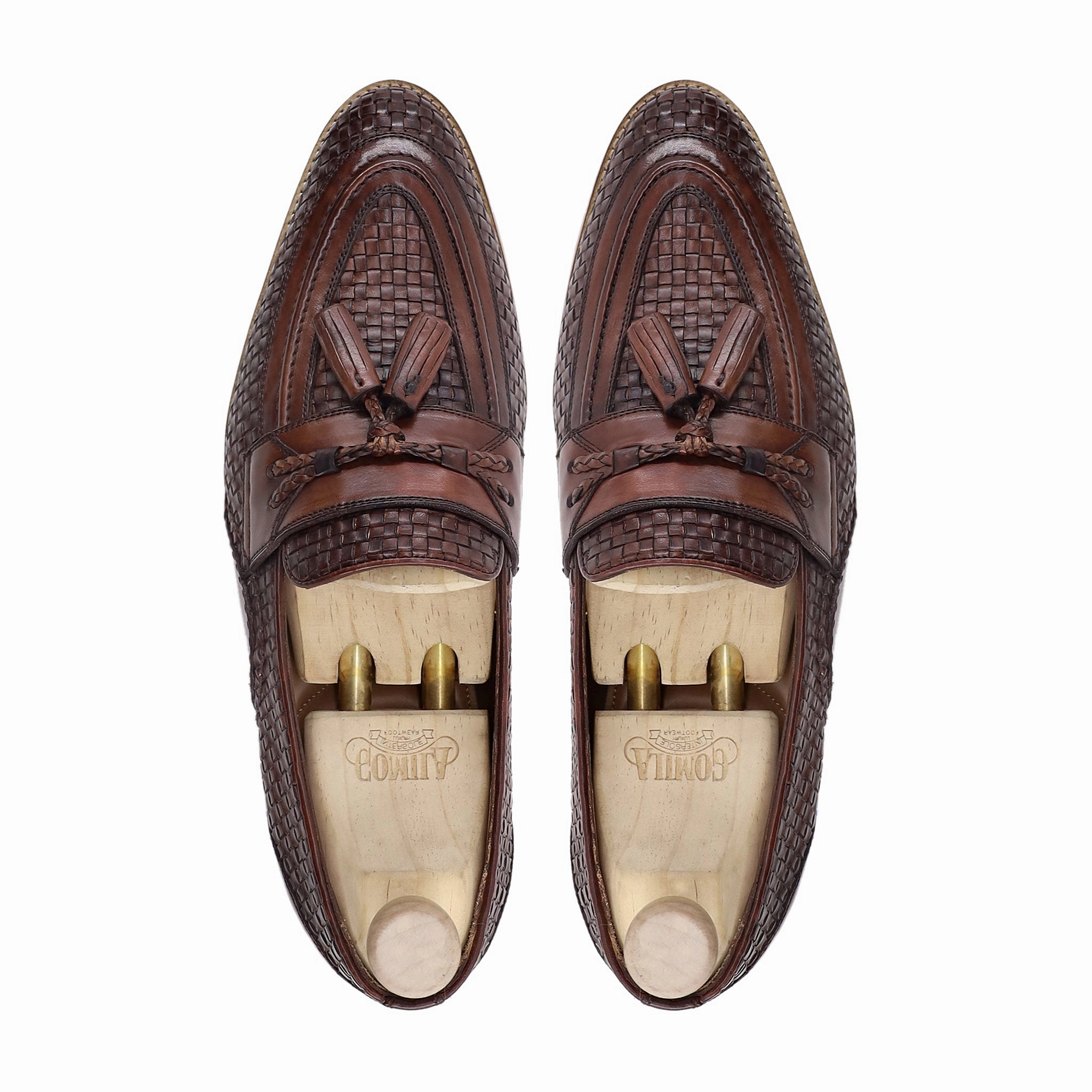 Alden Horsebit Loafers Amando - Men's Brown Hand Woven Calf Leather Loafer