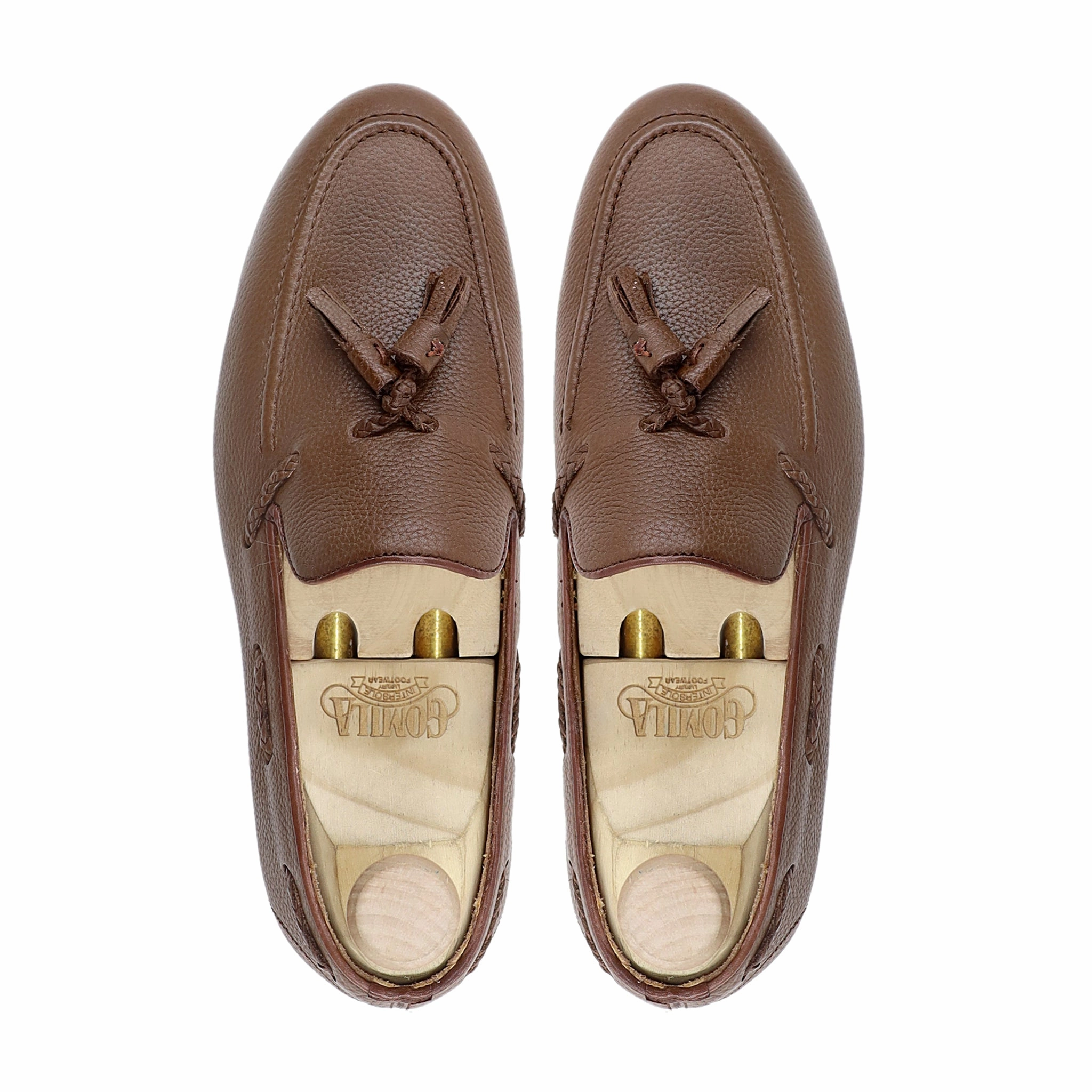 Loafers Vs Drivers Nibol - Men's Brown Pebble Grain Leather Loafer