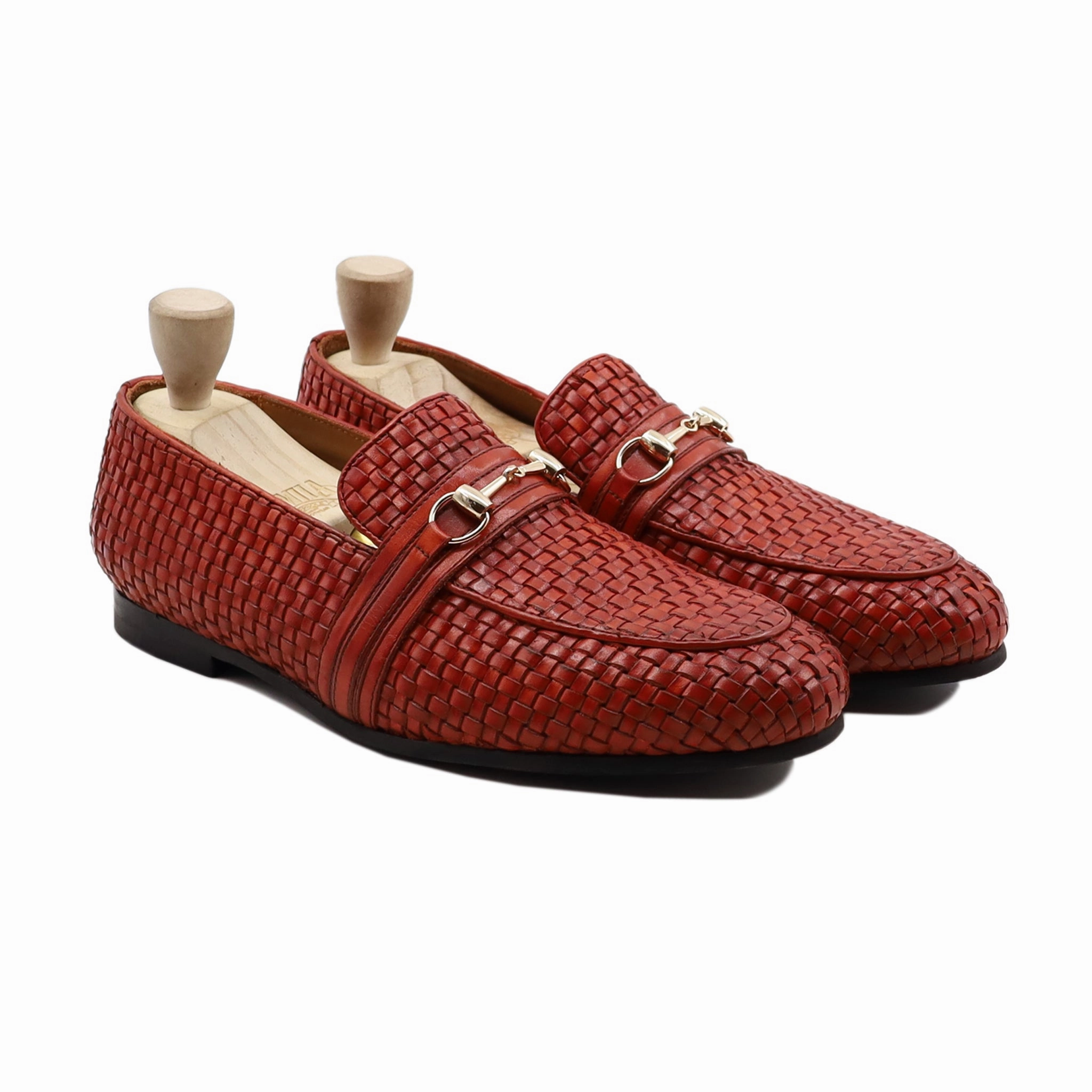 Predator - Men's Oxblood Hand Woven Calf Leather Loafer Skechers Memory Foam Loafers