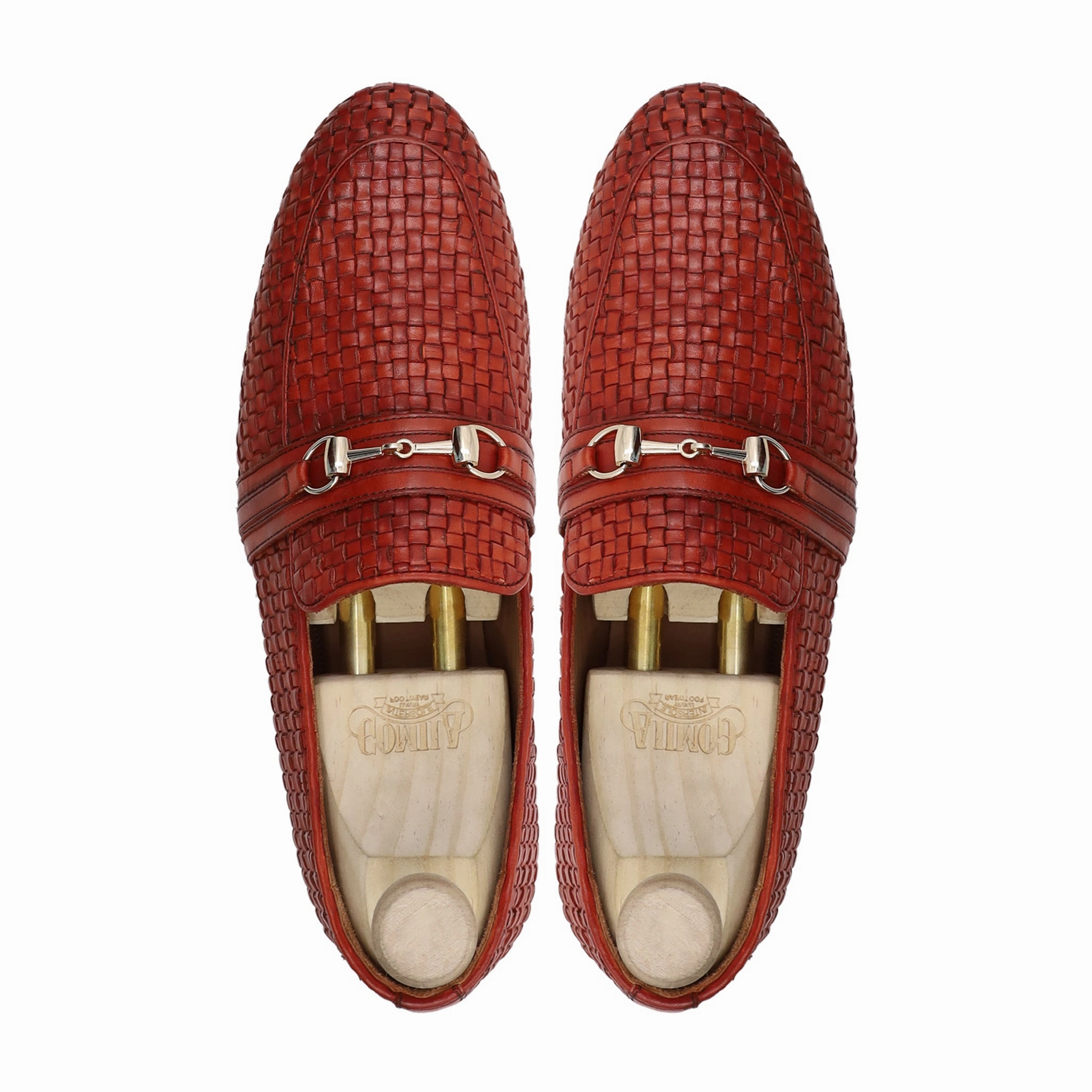 Hush Puppies Penny Loafers Predator - Men's Oxblood Hand Woven Calf Leather Loafer