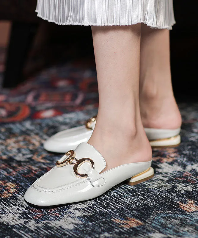 Stylish Splicing Sequined Rose Cowhide Leather Slide Sandals DD1059 Slide Sandals Furry