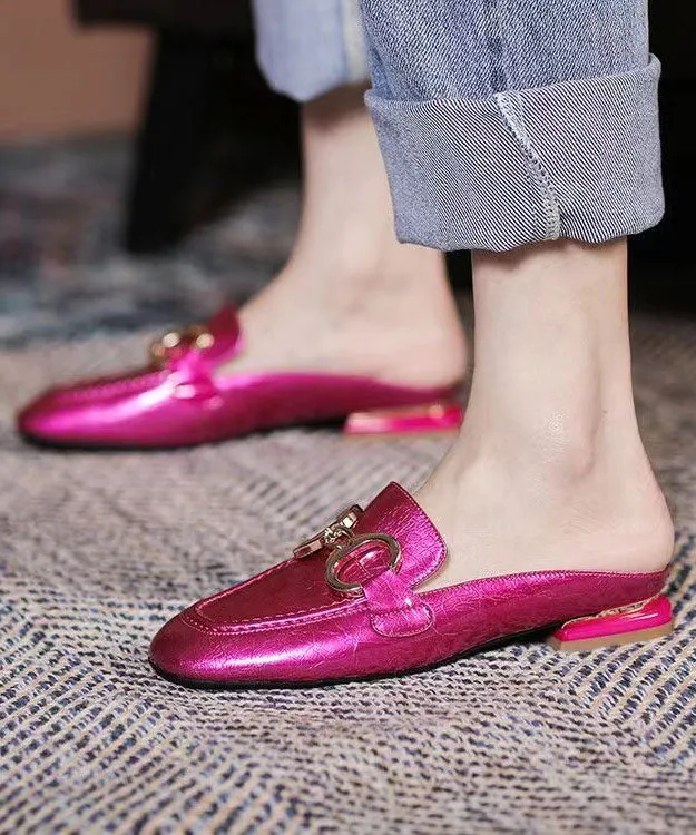 Stylish Splicing Sequined Rose Cowhide Leather Slide Sandals DD1059 Sandals Resorts Packages