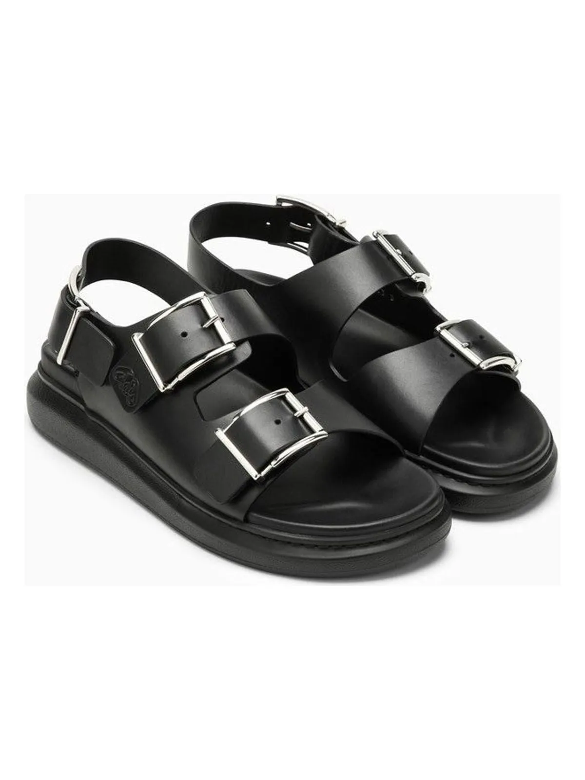 HYBRID DOUBLE BUCKLE SANDALS Block Heel Thong Sandals