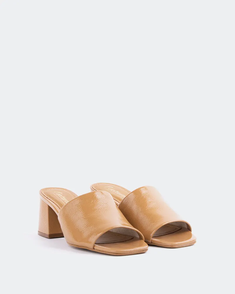 Rhinestone Sandals Heels Clarabelle Camel Naplack