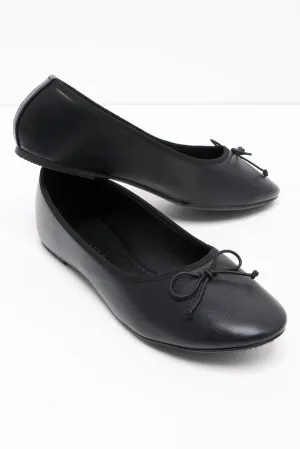 T Bar Shoes Flat Pump Black