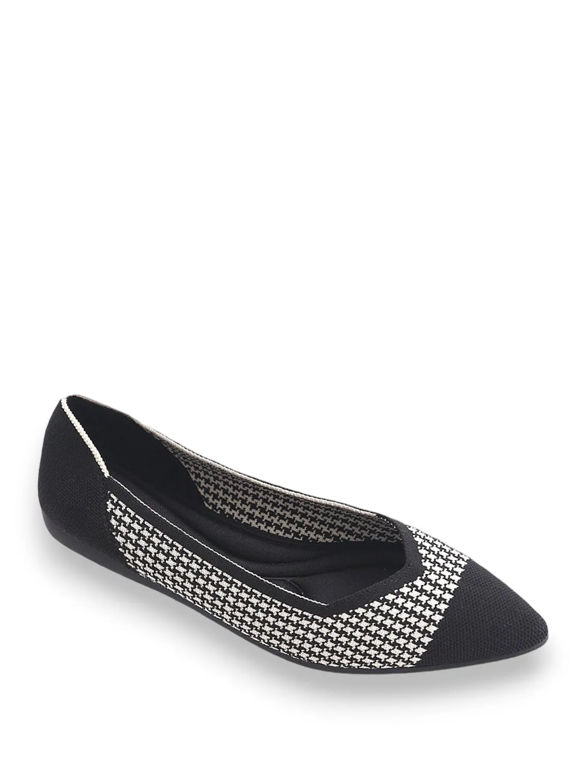 Plaid Cap-Toe Ballerina Flats Flat Shoes With Strings