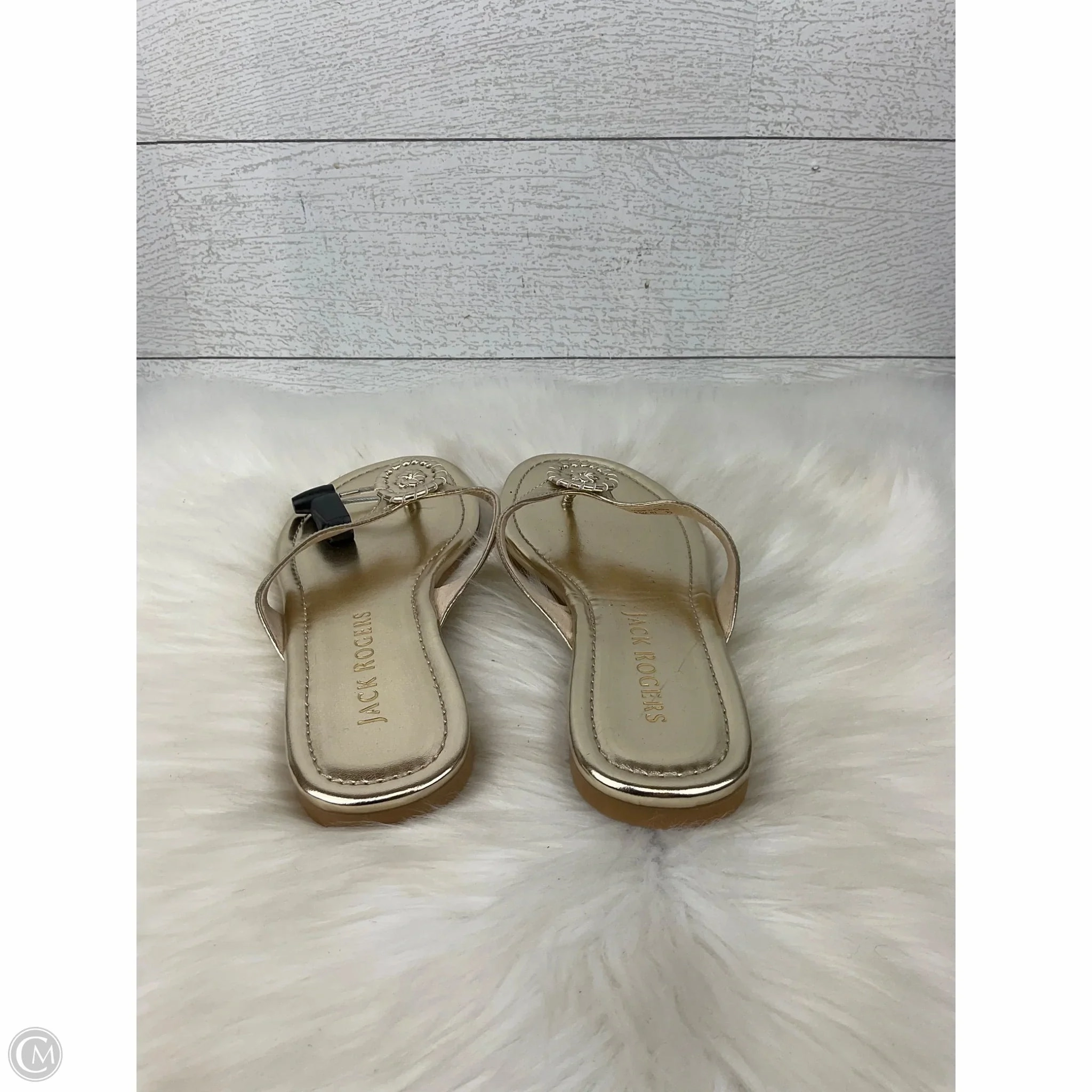 Sandals Flip Flops By Jack Rogers In Gold, Size: 8.5 Flip Flops Rubber Slippers