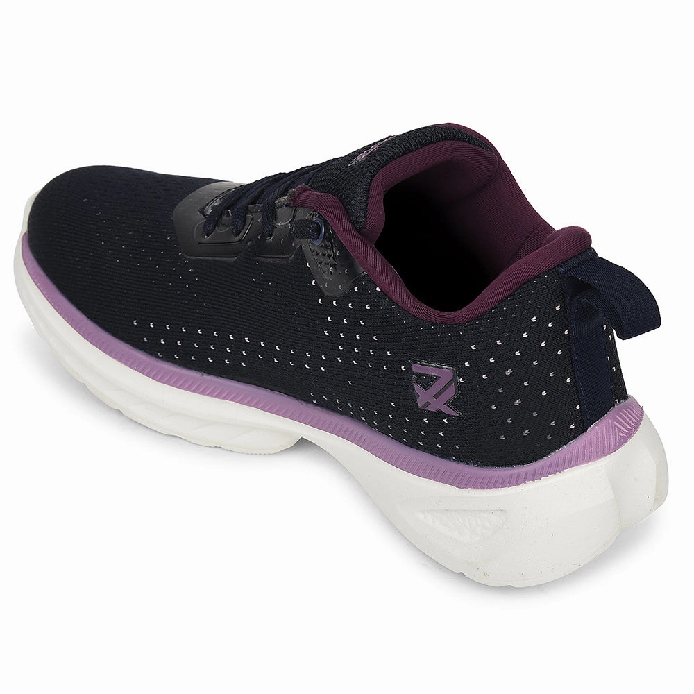 Memory Foam Training Shoes Leap7x Navy Blue Sports Lacing Running Shoes For Women GHD-10 By Liberty
