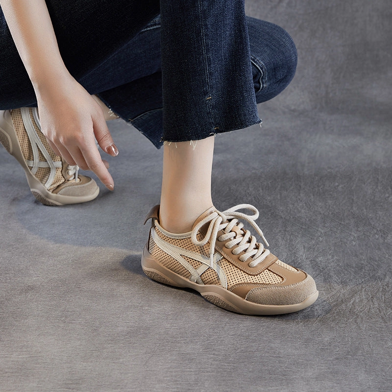 Women Fashion Hollow Breathable Leather Casual Training Shoes Adidas Icon Trainer Shoes