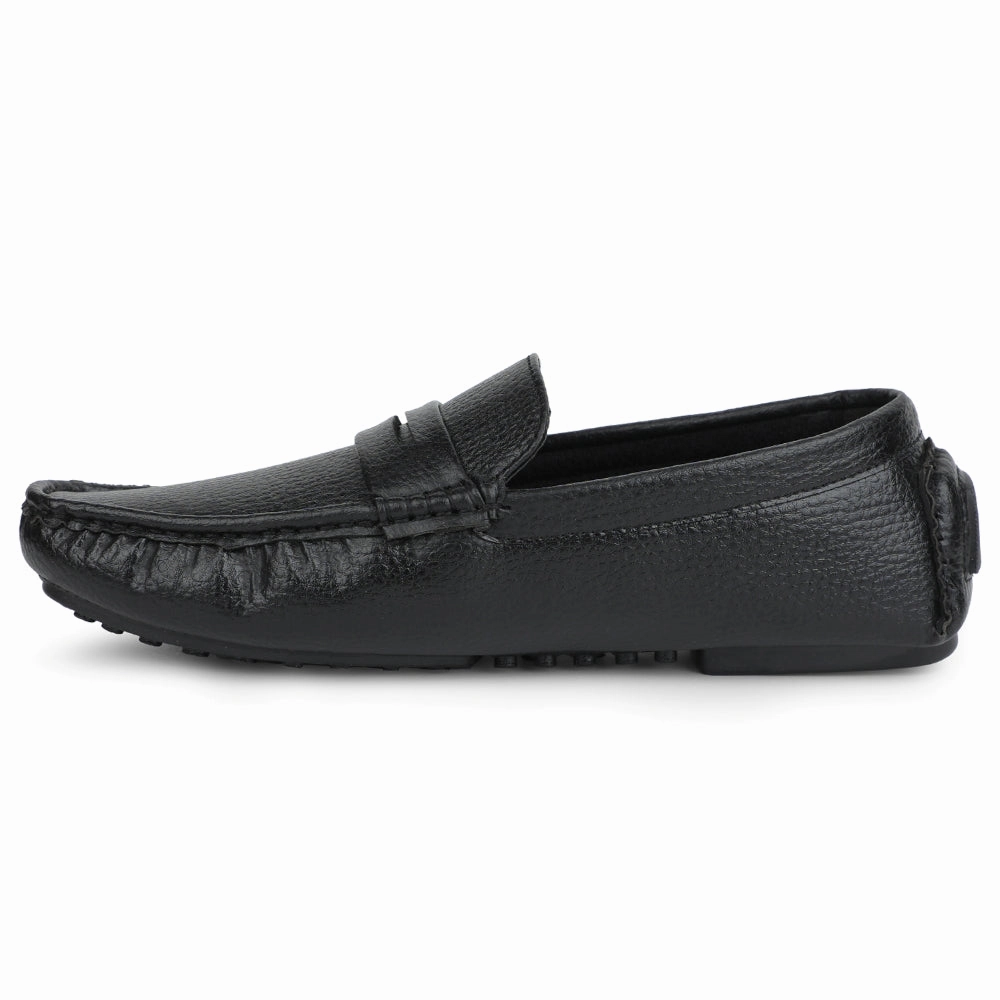 Joggers With Loafers Fortune Black Formal Loafers For Men CLASSIK-2E By Liberty