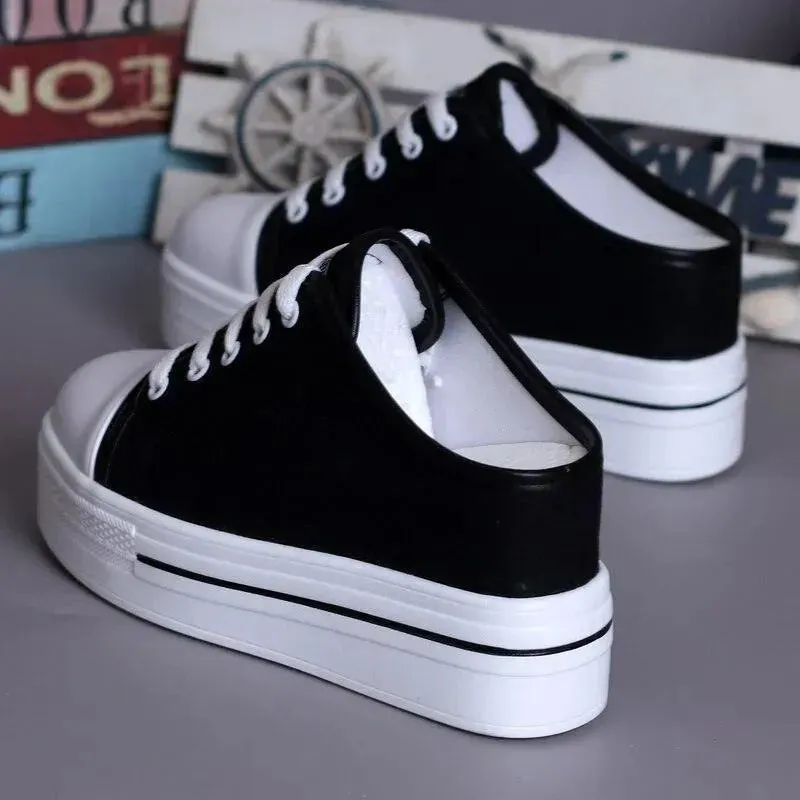 Lowdown Sandals Slip-On Canvas Wedge Sandals