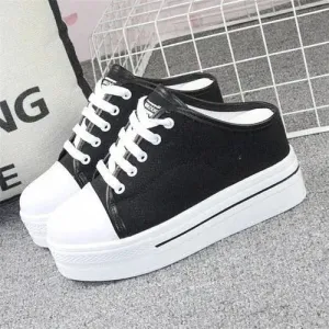 Slip-On Canvas Wedge Sandals Comfort Wedge Sandals