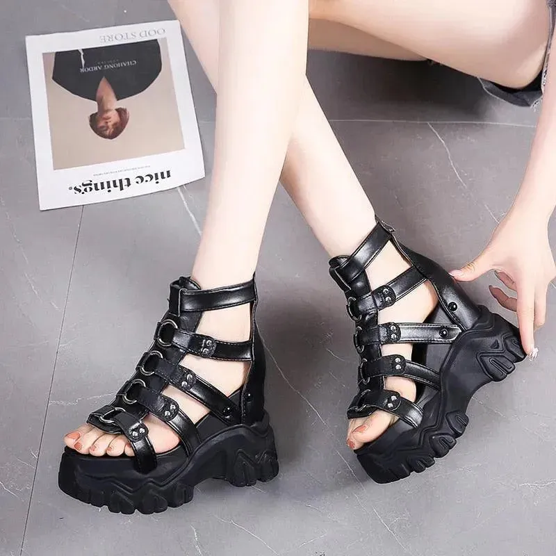 Jeffrey Campbell Linques Sandals Summer Ankle Wedge Shoes