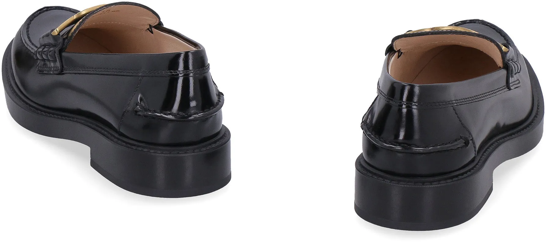 Steve Madden Crystal Loafers BLACK LEATHER LOAFERS