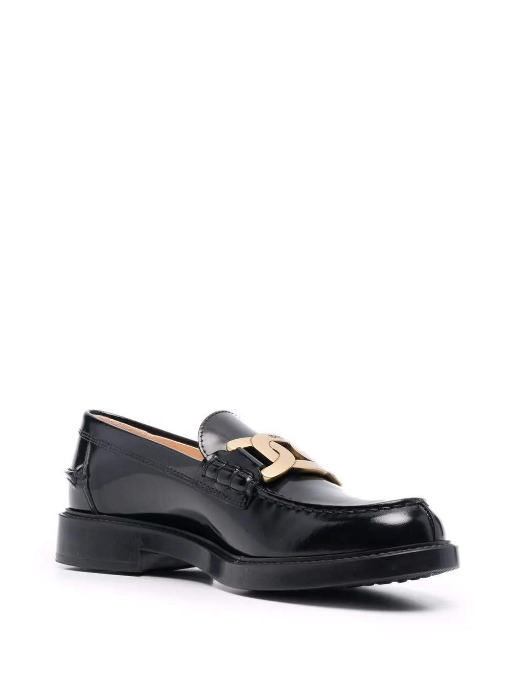BLACK LEATHER LOAFERS Tweed Loafers