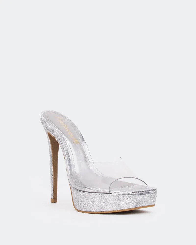 Tiddies Sandals Inc Meredith Silver Clear