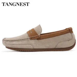 Gianni Bini Loafers Tangnest Brand Men Suede Leather Loafers New 2017 British Style Men's Flats Man Comfortable Driving Shoes Man Moccasins XMR2522