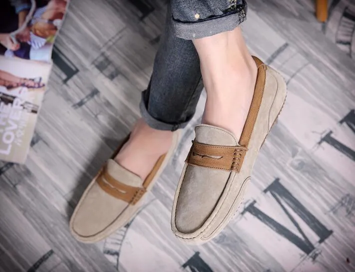Loafers At Dsw Tangnest Brand Men Suede Leather Loafers New 2017 British Style Men's Flats Man Comfortable Driving Shoes Man Moccasins XMR2522