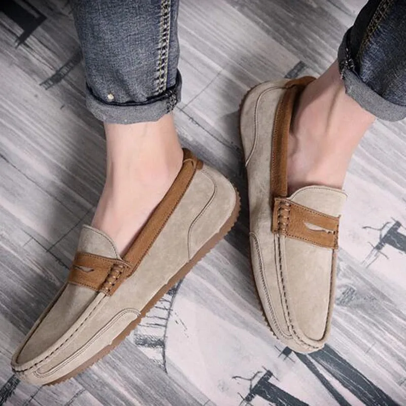 Tangnest Brand Men Suede Leather Loafers New 2017 British Style Men's Flats Man Comfortable Driving Shoes Man Moccasins XMR2522 Leopard Print Loafers