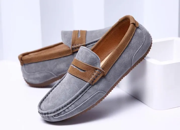 Triangle Logo Loafers Tangnest Brand Men Suede Leather Loafers New 2017 British Style Men's Flats Man Comfortable Driving Shoes Man Moccasins XMR2522