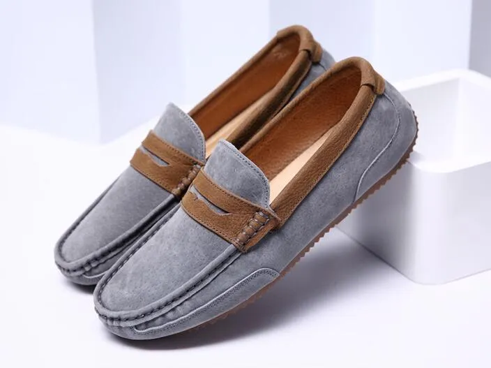 Aesthetic Loafers Tangnest Brand Men Suede Leather Loafers New 2017 British Style Men's Flats Man Comfortable Driving Shoes Man Moccasins XMR2522